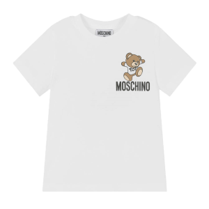 Moschino White Cotton Jumping Teddy Bear T-Shirt SS24