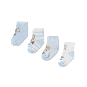 Mayoral Boy&#039;s Newborn Set of 4 Blue Cotton Socks