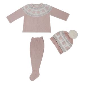 Martin Aranda Baby Pink Bobble Hat, Top And Trouser Set