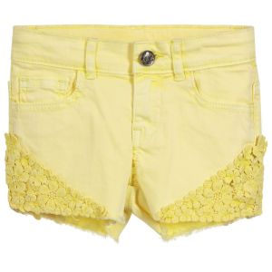 3Pommes Girls Yellow Cotton Shorts