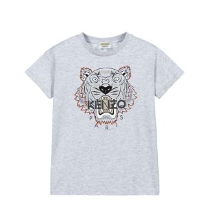 KENZO KIDS Boys Grey Iconic Tiger Logo T-Shirt