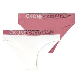 Calvin Klein Berry Blush And White Pack of 2 Bikini Bottoms