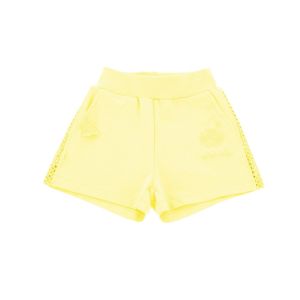 Monnalisa Girls Yellow Embroidered Jersey Shorts
