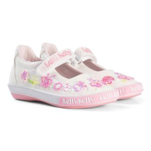 Lelli Kelly LK5076 Silver Glitter Butterfly Adjustable Dolly Shoes