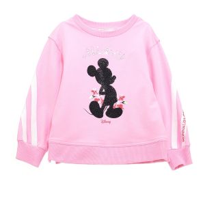 Monnalisa Pink Cotton Disney Minnie Sweatshirt