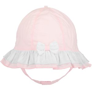 Emile Et Rose Baby Girls Pink 'Gabby' Sunhat With Frilled Brim & Chin Strap