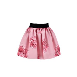Monnalisa Chic Girls Deep Pink  Rose Print Skirt