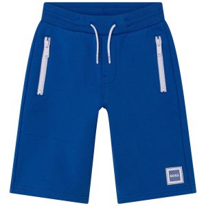 BOSS Kidswear Cotton Bright Blue Logo Shorts