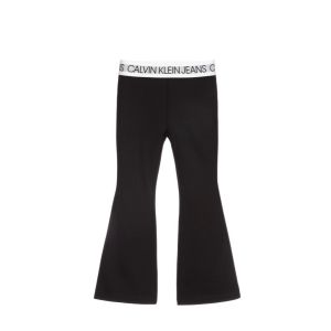 Calvin Klein Jeans Girls Black Flared Logo Trousers