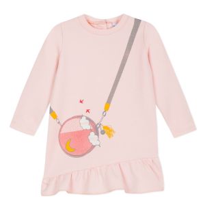 3Pommes Girls Pink Jersey Handbag Dress