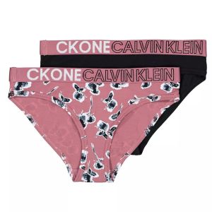 Calvin Klein Rose Pink & Black Pack Of 2 Bikini Knickers