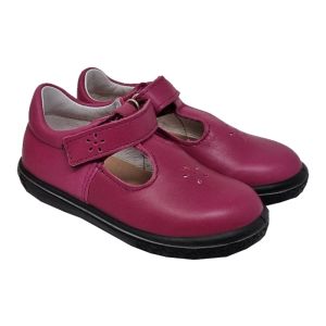 Ricosta Girls Plum "Winona" Leather Shoes With Velcro Buckle