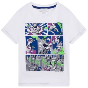 MARC JACOBS Boys White Comic Colourful Print T-Shirt