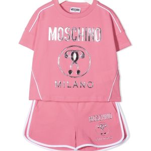  Moschino Kid-Teen Pink & Rose Gold Milano Shorts Set