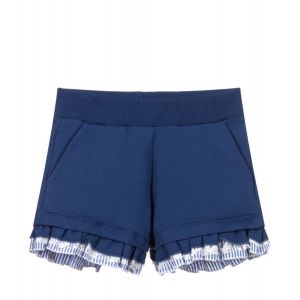 Monnalisa Blue Frill Cotton Shorts