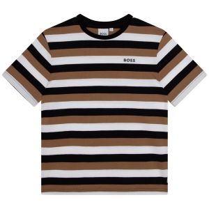 BOSS Striped Cotton Logo T-Shirt