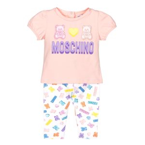 Moschino Baby Pink & White Candy Toy Leggings Set