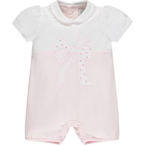 Emile Et Rose Baby Girls Pink 'Darcy' Romper With Large Applique Bow