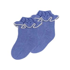 Rahigo Girls Sky Blue/Cream Frilly Socks