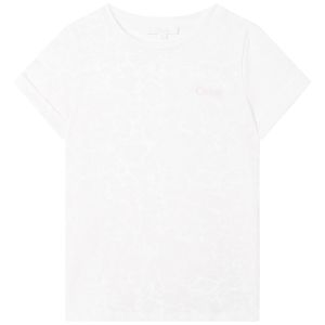 Chloé Girls Ivory Marble Print Logo T-Shirt