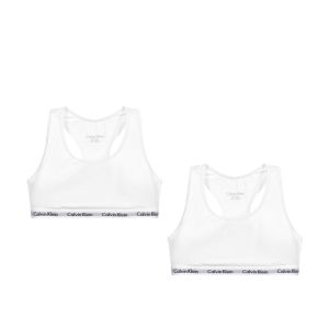 Calvin Klein White Logo Crop Top Set (2 Pack)