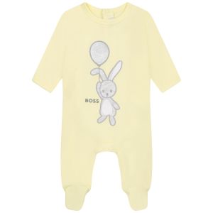 BOSS Kidswear Yellow Cotton Babygrow