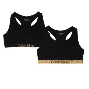 Calvin Klein Girls Black & Gold Crop Tops (2 Pack)