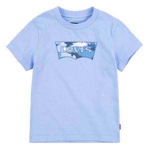 Levi&#039;s Boys Pale Blue T-shirt With Blue Camo Batwing Logo