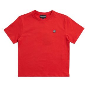 Emporio Armani Red Rubber Stamp Logo T-Shirt