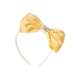 Balloon Chic Yellow & White Gingham Cotton Bow Hairband