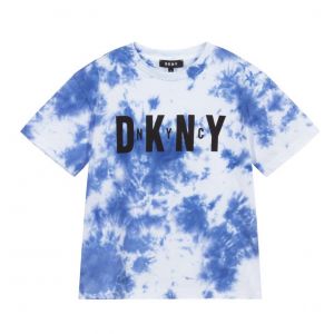 DKNY Blue Tie Dye Logo T-Shirt