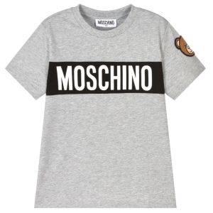 Moschino Grey Cotton Teddy Bold Logo T-Shirt
