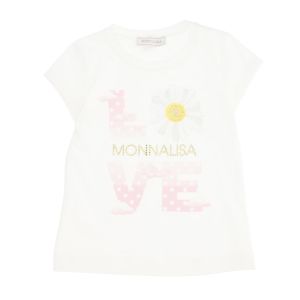 Monnalisa Girls Ivory Love Logo T-Shirt