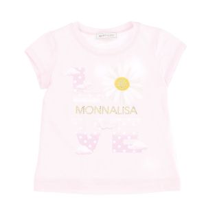 Monnalisa Girls Pink Love Logo T-Shirt