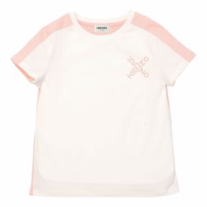 Kenzo Kids Girls Pink & White Sporty T-Shirt