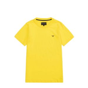 Emporio Armani Yellow Cotton Navy Eagle Logo T-Shirt
