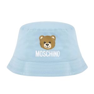 Moschino Baby Girls Pale Blue Teddy Print Sun Hat