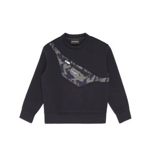 Emporio Armani Boys Navy Blue Jumper With Zip Pouch 