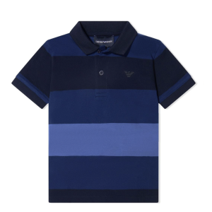 Emporio Armani Navy Stripe Polo Shirt