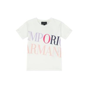 Emporio Armani Girls Ivory Large Logo T-Shirt