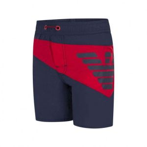 Emporio Armani Navy Blue and Red Swim Shorts