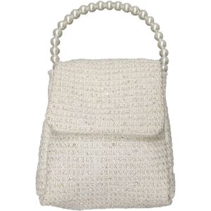 Bimbalo Girls Gold and Ivory Tweed Bag with Perl Handle