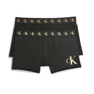 Calvin Klein Boys  Black With Gold Monogram Logo Boxer Set (2 Pack)