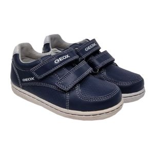 Geox Boys Navy "Flick" Leather Trainers With Velcro Straps