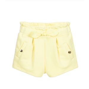 Chloé Girls Yellow Logo Bow Shorts