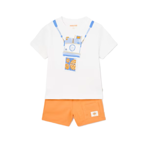 Mayoral Boy&#039;s Camera Orange Shorts Set
