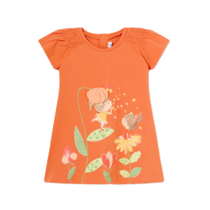 Mayoral Baby Girl Orange Flower Dress
