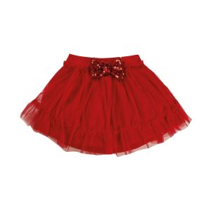 Everything Must Change Red Fabric Skirt With Bow