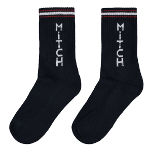 MITCH Navy Blue, Red And White 'Bari' Socks