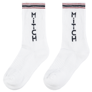 MITCH White, Red And Navy Blue 'Bari' Socks